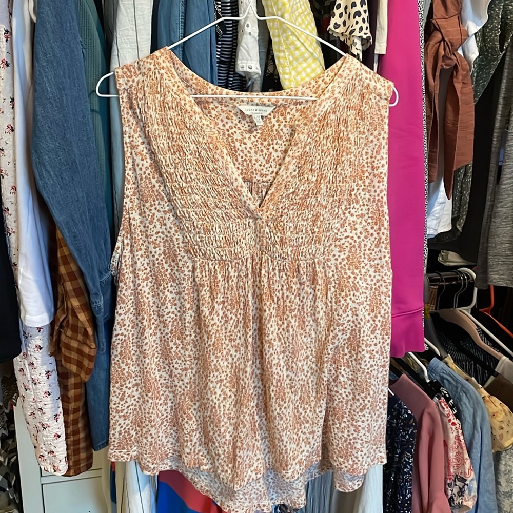 Lucky Brand Sleeveless Floral Top